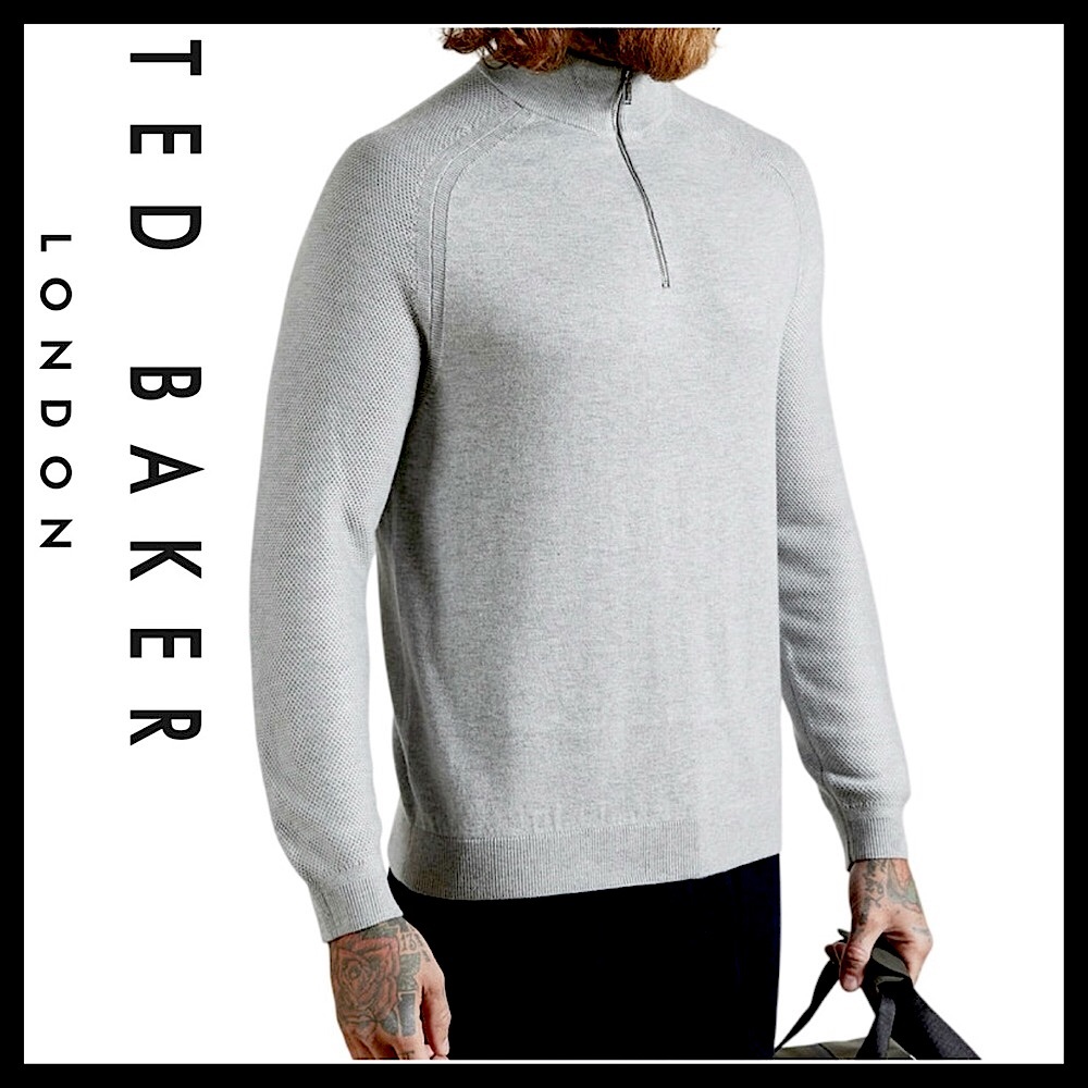 Ted Baker London Men’s Luxury LS Half Zip Funnel Neck Sweater Size (3/Medium)